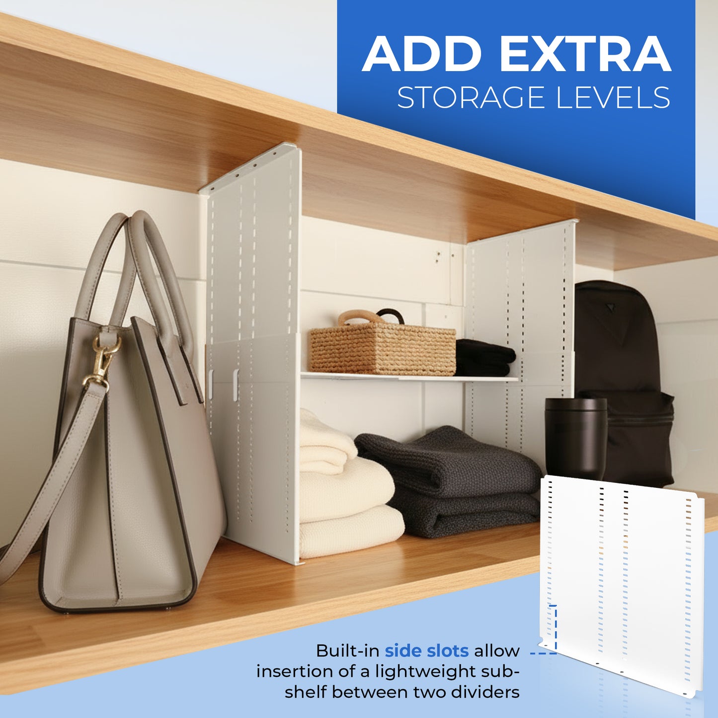 Adjustable-height Metal Shelf Dividers