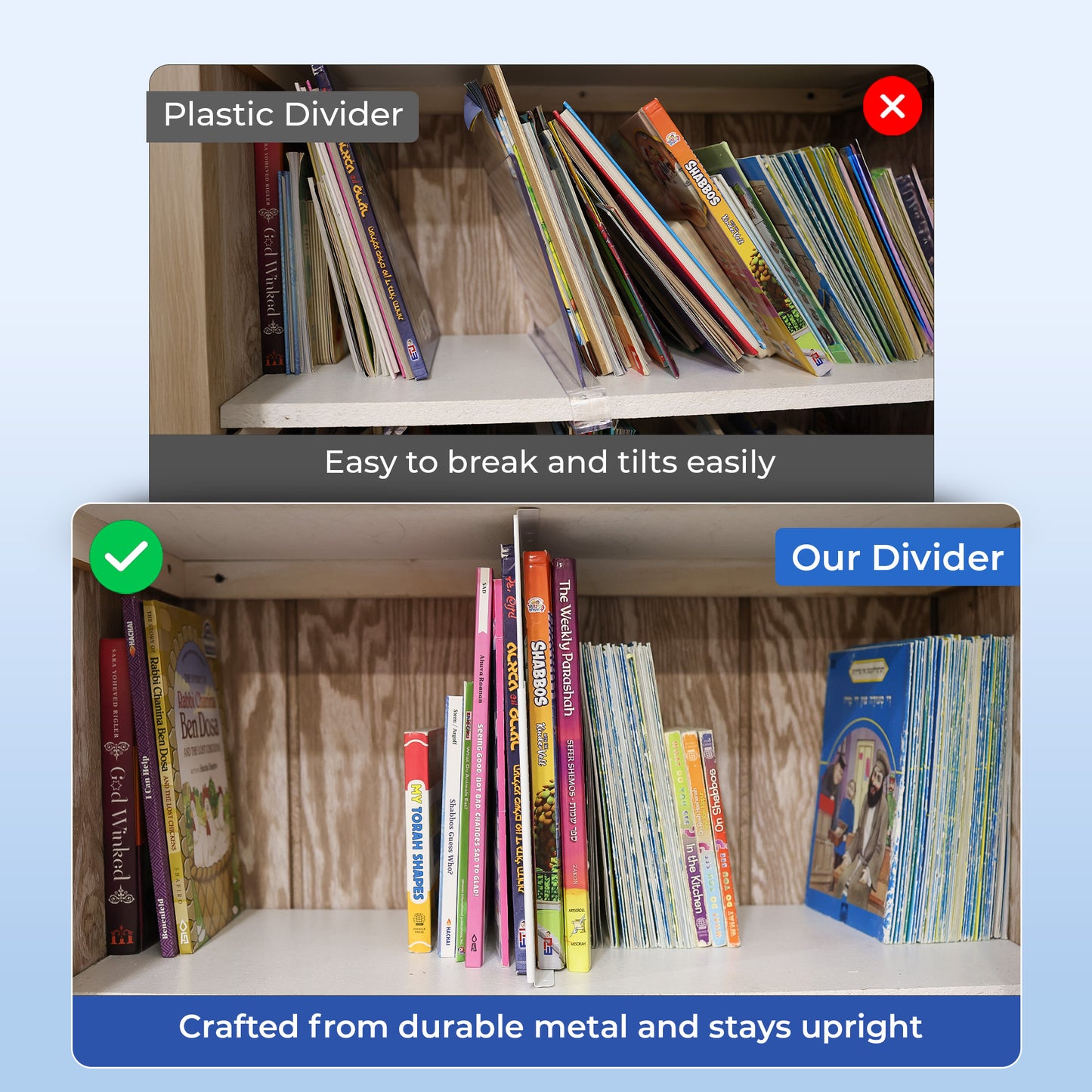 Adjustable-height Metal Shelf Dividers